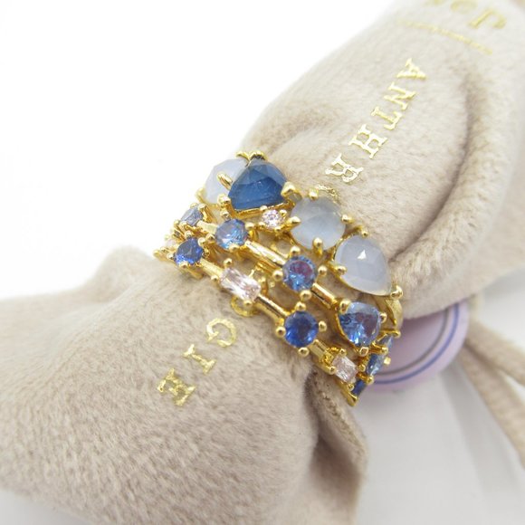Anthropologie SEPTEMBER Stacked Birthstone Ring Set - Size 7 - Picture 3 of 5